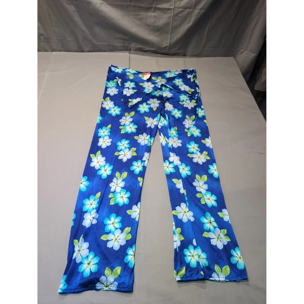 Cole of California Floral Print Lounge‎ Pants Blue Women's Size S